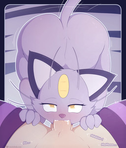 anthro bodily_fluids butt cum cum_in_mouth cum_inside fellatio female female_penetrated first_person_view genital_fluids genitals grey_body looking_at_viewer looking_up looking_up_at_viewer male male/female male_penetrating male_penetrating_female male_pov oral penetration penile penis penis_in_mouth sex simple_background spread_legs spreading yellow_eyes conditional_dnp michelledb nintendo pokemon michelle_(michelledb) muffin_(michelledb) alolan_form alolan_meowth generation_7_pokemon mammal mouse murid murine pokemon_(species) regional_form_(pokemon) rodent 2025 hi_res