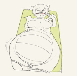 anthro belly blush breasts clothed clothing eyewear female glasses hair implied_transformation mostly_nude partially_clothed solo thick_thighs underwear underwear_down wide_hips wings dondedun mythology delphine_(dondedun) animal_humanoid dragon dragon_humanoid humanoid mythological_creature mythological_scalie scalie sketch