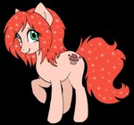 closed_smile cutie_mark eyelashes female feral green_eyes green_hair hair looking_at_viewer mouth_closed pink_body red_hair red_tail side_view smile solo sparkles sparkling_hair sparkling_tail tail milk-jug hasbro my_little_pony alpha_channel low_res