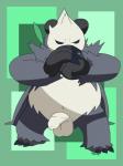 anthro balls claws fist foreskin fur genitals humanoid_genitalia humanoid_penis leaf looking_at_viewer male navel nude overweight overweight_anthro overweight_male penis simple_background slightly_chubby solo standing toe_claws baron_montesque nintendo pokemon bear generation_6_pokemon mammal pangoro pokemon_(species) 2018 3:4 absurd_res cel_shading digital_media_(artwork) hi_res shaded