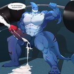 abs anthro balls barbell biceps big_balls big_muscles big_penis bodily_fluids cum erection exercise genital_fluids genitals huge_penis humanoid_genitalia humanoid_penis male masturbation muscular muscular_anthro muscular_male nude nude_workout pecs penile penile_masturbation penis sexercise solo text vein veiny_penis weightlifting weights workout chazer_n lyga fish marine shark 1:1 absurd_res english_text hi_res