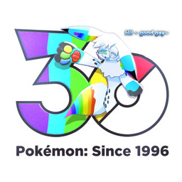 eyewear feral gesture glasses lgbt_pride logo logo_parody male pride_colors solo text waving waving_at_viewer wearing_glasses xevie_eevee_(artist) nintendo pokemon pokemon_30_years fan_character xevie_eevewhite_(character) eevee generation_1_pokemon pokemon_(species) 1:1 english_text