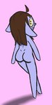 ahoge butt femboy hair long_hair looking_at_viewer looking_back male not_furry nude shadow slim solo walking kralex_(artist) undnift jonner goblin humanoid