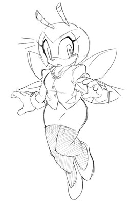 antennae_(anatomy) anthro bottomwear breasts clothed clothing female footwear gloves hair handwear high_heels jacket legwear shoes simple_background skirt small_breasts solo thigh_highs topwear white_background wings animation_sensation idw_publishing sega sonic_the_hedgehog_(comics) sonic_the_hedgehog_(idw) sonic_the_hedgehog_(series) jewel_the_beetle arthropod beetle insect 2025 black_and_white digital_media_(artwork) hi_res monochrome sketch
