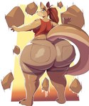 anthro big_butt bottomwear boulder brown_body brown_fur butt clothing earth_manipulation elemental_manipulation female freckled_butt freckled_face freckled_shoulders freckles from_behind_position fur green_eyes hair huge_butt levitating_object looking_at_viewer looking_back mature_anthro mature_female multicolored_body multicolored_fur orange_clothing orange_shirt orange_topwear red_hair rock sex shirt shorts smile smiling_at_viewer solo tail tan_body tan_bottomwear tan_clothing tan_fur tan_shorts thick_thighs topwear two_tone_body two_tone_fur wide_hips trinity-fate62 grace_macpodie kangaroo macropod mammal marsupial red_kangaroo absurd_res hi_res