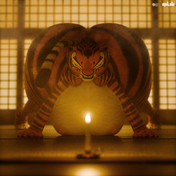 anthro big_breasts big_butt breasts butt candle claws clenched_teeth exercise eyes_closed female huge_breasts huge_butt hyper hyper_breasts hyper_butt musk musky_butt nude nude_female push-up solo struggling teeth thick_thighs toe_claws onyxsplash lukas0122_the_best_(modeler) dreamworks kung_fu_panda master_tigress felid mammal pantherine tiger 1:1 3d_(artwork) digital_media_(artwork) hi_res