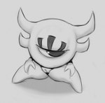 1_eye black_eyes featureless_feet feet female front_view genitals grey_background pussy simple_background solo thick_thighs what wide_hips wifeburger undertale_(series) astigmatism eye_creature waddling_head hi_res monochrome