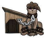 ankle_cuffs anthro bound chain chained collar cuff_(restraint) doghouse restraints solo wrist_cuffs ragingpacifist bear mammal