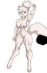 5_fingers abs anthro areola big_breasts biped breasts female fingers fur genitals muscular muscular_anthro muscular_female nipples nude pussy simple_background solo white_background white_body white_fur wide_hips audunor fofy_(audunor) canid canine mammal 2019 digital_media_(artwork)