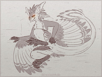 3_fingers 4_ears 4_toes animal_genitalia anthro butt chest_tuft claws cloaca cloacal_penis closed_smile countershade_ears countershade_face countershade_feathers countershade_legs countershade_neck countershade_torso countershading curling_toes dewclaw digitigrade erection feather_hair feathers feet finger_claws fingers genitals gloves_(marking) inner_ear_fluff leg_markings looking_at_viewer male markings mouth_closed multi_ear narrowed_eyes orange_eyes pawpads paws penis presenting presenting_hindquarters presenting_penis pseudo_hair rear_view scuted_feet scuted_hands scutes smile snout socks_(marking) solo tail tail_tuft tailbutt tapering_penis tapering_tail toe_claws toes tuft underpaw winged_arms wings shadarrius avali 2025 aliasing binary_drawing digital_drawing_(artwork) digital_media_(artwork) full-length_portrait hi_res portrait spot_color