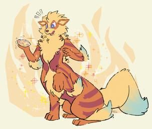after_transformation evolutionary_stone fire_stone fluffy fluffy_chest fluffy_tail fur holding_object male mane nude_taur orange_body orange_fur paws quadruped solo tail vanillayote nintendo pokemon arcanine generation_1_pokemon pokemon_(species) pokemon_taur taur