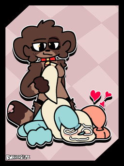 anal anal_penetration anthro balloon balloon_animal brown_body brown_fur duo female female_penetrating female_penetrating_male fur heart_eyes heart_symbol inflatable latex male male/female male_penetrated object_in_ass pawpads pegging penetration sex sex_toy sex_toy_in_ass sex_toy_insertion strapon toying_partner rubbersplitz splitz_(rubbersplitz) canid canine canis domestic_dog mammal 3:4 absurd_res hi_res