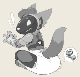 4_fingers ambiguous_gender anthro blush blush_lines clothed clothing diaper diaper_only dipstick_tail ears_back exclamation_point feces fingers hair looking_back machine markings nut_(hardware) pivoted_ears pooping robotic_arm screw simple_background sitting soiled_diaper soiling soiling_diaper solo tail tail_markings topless unclean_diaper used_diaper using_diaper wavy_mouth wearing_diaper white_diaper yellow_background toby_tiger protogen hi_res monochrome sepia