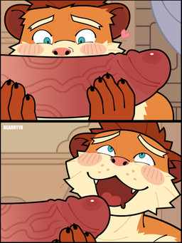 ahegao anthro anthro_on_anthro big_penis black_border blush bodily_fluids border claws close-up drooling duo erection eye_roll eyebrows fur genitals glans hair hand_on_penis heart_symbol holding_penis huge_penis humanoid_genitalia humanoid_penis inside long_penis looking_pleasured male male/male narrowed_eyes nude open_mouth open_smile parody penis penis_sniffing saliva scene_parody simple_background smile sniffing solo_focus teeth text thick_penis tongue tuft vein bearry19 kpop_demon_hunters rumi_sniffing_kimbap xxl_woofia choi_yuhee choi_yuhyun rumi_(kpop_demon_hunters) mammal mustelid musteline true_musteline weasel 2025 absurd_res artist_name comic hi_res meme multiple_scenes brother_(lore) brothers_(lore) incest_(lore) sibling_(lore)