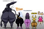 antennae_(anatomy) big_butt black_body bodily_fluids bottomless butt butt_size_difference clothed clothing female floating floating_hands gradient_background group hair hoodie huge_butt long_tail looking_at_viewer looking_back looking_back_at_viewer machine mouthless name_drop obese obese_female overweight overweight_female pink_hair purple_body rear_view saliva sharp_teeth short_stack simple_background size_difference standing tail teeth teeth_showing thick_thighs topwear white_background white_hair yellow_body nanodude78 alien_(franchise) ben_10 bioware cartoon_network duck_dodgers electronic_arts kirby_(series) mass_effect nintendo ball_weevil queen_tyr'ahnee susie_(kirby) tali'zorah alien alien_humanoid arthropod humanoid insect robot xenomorph xenomorph_queen 3:2 crossover hi_res