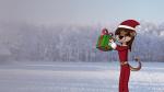 anthro brown_hair christmas_clothing christmas_headwear clothed clothing female gift hair hat headgear headwear holidays santa_hat smile snow solo tail_hat cansinodx christmas olivia_(cansinodx) mammal mustelid otter 16:9 hi_res wallpaper widescreen