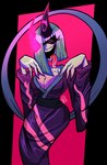1_horn asian_clothing big_breasts black_background black_eyes breasts cleavage clothed clothing east_asian_clothing eyelashes female front_view grey_hair hair hair_over_eye horn japanese_clothing kimono looking_at_viewer open_mouth open_smile pale_skin pink_background pink_sclera purple_clothing purple_horn purple_kimono short_hair simple_background smile solo thick_thighs tongue tongue_out wide_hips sined04_(artist) asian_mythology east_asian_mythology japanese_mythology level-5 mythology yo-kai_watch unkaind horned_humanoid humanoid yokai hi_res