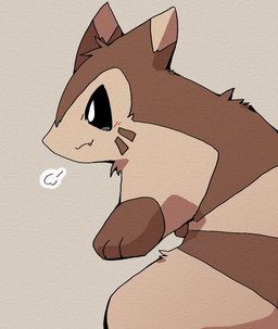 3_fingers ambiguous_gender black_outline blush blush_lines brown_body brown_fur cloud_emanata ears_back emanata facial_markings fangs feral fingers fur head_markings head_tuft kemono markings mouth_closed multicolored_body multicolored_fur neck_tuft outline paws pivoted_ears pupils side_view simple_background solo tan_background tan_body tan_fur teeth tuft white_pupils ke_mo_suke nintendo pokemon furret generation_2_pokemon pokemon_(species) 2024 cel_shading digital_media_(artwork) hi_res portrait shaded simple_shading three-quarter_portrait