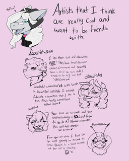 anthro compliment eyewear female glasses grey_body grey_scales group hair male pink_background reaching_out scales simple_background text white_hair conditional_dnp frostedscales mythology blossom_(thousandfoldfeathers) dimmi_(dimwitdog) frost_(frostedscales) goon_(goonie_san) sami_(whisperfoot) arthropod bee canid canine dragon hymenopteran insect mammal mythological_creature mythological_scalie reptile scalie 4:5 english_text hi_res