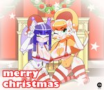 anthro big_breasts blush body_blush breast_blush breasts duo female holidays machine merry_christmas santa_dress cranebear christmas jessica_young_melis tricia_ren_sounhoff bat domestic_cat felid feline felis mammal robot hi_res