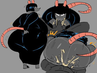 abs anthro anthro_penetrated balls bangs big_butt big_penis biped black_clothing black_dress black_hair bob_cut bodily_fluids butt clothed clothed_anthro clothed_female clothing cum cum_in_mouth cum_in_vagina cum_inside cum_on_penis cum_splatter digging_into_butt dress duo fellatio female female_on_human female_penetrated footwear fur genital_fluids genitals grey_background grey_balls grey_body grey_fur grey_penis hair huge_butt human_on_anthro human_penetrating human_penetrating_anthro human_penetrating_female interspecies male male/female male_penetrating male_penetrating_anthro male_penetrating_female no_underwear nude_human nude_male oral penetration penile penile_penetration penis penis_in_vagina pink_ears pink_tail raised_clothing raised_dress scratching_butt sex simple_background solo_focus spread_legs spreading sweat tail thick_penis vaginal vaginal_penetration vein veiny_penis white_sclera mooncheese human mammal murid murine rat rodent 2025 digital_drawing_(artwork) digital_media_(artwork) hi_res