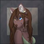 1:1 2013 anthro archived_source blue_eyes bra breasts brown_body brown_fur brown_hair brown_nose bust_portrait canid canine canis clothed clothing digital_drawing_(artwork) digital_media_(artwork) ear_piercing ears_up female fur gorsha_pendragon hair heterochromia hi_res keidran long_hair mammal natani piercing portrait shaded simple_background smile soft_shading solo twokinds underwear watermark wolf yellow_eyes