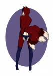 anthro bulge butt clothing femboy fur lingerie male red_body red_fur solo xyxoxi yumiki canid canine fox mammal hi_res