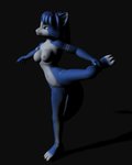 anthro blue_body blue_fur blue_hair blue_tail breasts claws female fur furniture genitals green_eyes grey_background hair markings multicolored_body multicolored_fur multicolored_tail naked_yoga nipples nude pussy shadow simple_background solo stretching stretching_legs tail tattoo tribal tribal_markings tribal_tattoo white_body white_fur white_tail yoga therenderist nintendo star_fox krystal_(star_fox) canid canine fox mammal 2010 3d_(artwork) absurd_res digital_drawing_(artwork) digital_media_(artwork) hi_res