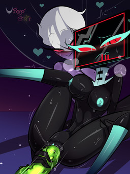 black_body blush bodily_fluids breast_grab breasts crossgender dildo dildo_in_vagina dildo_insertion duo electronics female female/female for_a_head genital_fluids genitals hair hand_on_breast holding_object humanoid_on_humanoid interspecies looking_pleasured mature_female mtf_crossgender nipples nude penetration purple_body red_eyes screen screen_face sex_toy sex_toy_in_vagina sex_toy_insertion smile sweat television vaginal vaginal_fluids vaginal_penetration vulva white_hair usagi_star hazbin_hotel hellaverse valentino_(hazbin_hotel) vox_(hazbin_hotel) arthropod demon demon_humanoid humanoid insect lepidopteran moth object_head screen_head tv_head hi_res