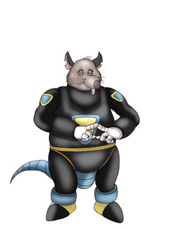 4_fingers anthro biped blush clothed clothing fingers humanoid_hands male overweight overweight_male simple_background solo standing white_background berryrpgmakerb brok_the_investigator cowcat_games guard_(brok_the_investigator) mammal murid murine rat rodent 2026 absurd_res hi_res