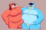 belly duo male male/male michelle_ex mrp muscular brawl_stars supercell_(company) ruffs canid canine humanoid mammal hi_res