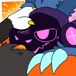 ambiguous_gender anthro blue_body blue_claws blue_fur blush blush_lines claws clitoris cunnilingus duo female female/ambiguous fur genitals grey_body grey_fur hand_on_head hand_on_leg hand_on_thigh holding_head looking_at_another looking_at_partner machine oral sex smile vaginal white_body white_fur yellow_claws betarat limerick_(betarat) proxy_(betarat) protogen 1:1 hi_res trans_(lore) trans_man_(lore)