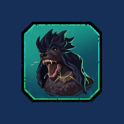 ambiguous_feral ambiguous_gender black_body black_border black_fur black_hair black_nose bodily_fluids border brown_collar collar collar_only drooling feral floppy_ears fur gradient_background green_eyes green_sclera gums hair light long_ears looking_at_viewer lop_ears medium_hair nude nude_ambiguous open_mouth red_gums red_tongue saliva sharp_teeth simple_background solo spiked_collar spikes spiky_hair teeth tongue unknown_artist dead_by_daylight dagmar_(dead_by_daylight) canid canine canis domestic_dog mammal poodle 1:1 2026 alpha_channel bust_portrait colored digital_drawing_(artwork) digital_media_(artwork) english_description icon lighting official_art portrait shaded