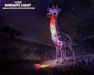 ambiguous_gender black_eyes brown_body brown_fur car feral fur grass horn humor night ossicone plant pun solo star tan_body tan_fur traffic_light tree vehicle visual_pun piper_thibodeau giraffe giraffid mammal digital_media_(artwork) digital_painting_(artwork) painting_(artwork)
