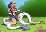 big_breasts blonde_hair breast_expansion breasts clothing expansion female hair non-mammal_breasts sitting solo species_transformation tentacles transformation sutibaru nintendo pokemon cephalopod coleoid human mammal marine mollusk octopodiform 2017 hi_res