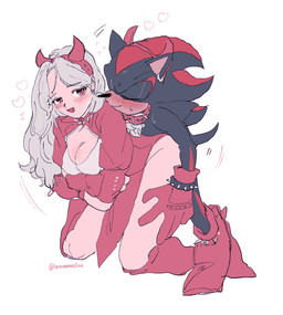 5_fingers alternate_costume alternative_fashion ambiguous_penetration anthro anthro_penetrating anthro_penetrating_female anthro_penetrating_human black_body black_fur blonde_hair blush bodily_fluids boots breasts chest_tuft cleavage clothed clothing collar costume devil_costume duo ear_piercing eyes_closed fake_horns female female_on_anthro female_penetrated fingerless_gloves fingers footwear from_behind_position fur gloves hair handwear heart_symbol horn human_on_anthro human_penetrated humanoid_hands humping interspecies kneeling larger_female larger_penetrated long_hair looking_back male male/female male_on_human male_penetrating male_penetrating_female male_penetrating_human motion_lines multicolored_body multicolored_fur open_mouth open_smile partially_clothed penetration piercing red_body red_clothing red_eyes red_fur sex shoes simple_background size_difference small_dom_big_sub smaller_male smile spiked_collar spikes standing stripes sweat sweatdrop tail tan_body tan_skin tuft white_background white_body white_fur unknown_artist sega sonic_the_hedgehog_(series) maria_robotnik shadow_the_hedgehog eulipotyphlan hedgehog human mammal hi_res