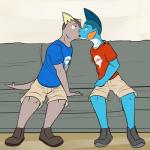 anthro anthro_on_anthro anthrofied duo kissing male male/male pokemorph fuze nintendo pokemon gao_(fuze) amphibian generation_1_pokemon generation_3_pokemon kangaskhan mammal marshtomp marsupial pokemon_(species) 1:1 hi_res