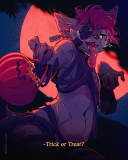 ambiguous_gender anthro backlighting bandage bandages_only belly candy_bucket cheek_tuft colored_nails eye_patch eyewear facial_tuft food fruit full_moon fur glasses glowing glowing_body glowing_fur hair holidays inner_ear_fluff light looking_at_viewer male moon nails navel night open_mouth plant pumpkin red_eyes red_hair red_moon red_nails round_glasses seam_(sewing) small_waist solo stitch_(sewing) tail text tongue tongue_out tuft wide_hips andre_moraph halloween mythology andre_moraph_(character) canid canine canis mammal monster mythological_canine mythological_creature patchwork_creature patchwork_monster werecanid werecanine werecreature werewolf wolf 2025 4:5 absurd_res digital_drawing_(artwork) digital_media_(artwork) english_text half-length_portrait hi_res lighting portrait signature subtitled