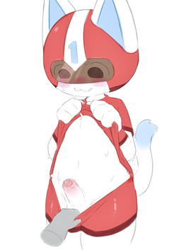 :3 anthro armor blush blushing_profusely bodily_fluids bottomwear clothed clothing clothing_lift disembodied_hand erection foreskin fur furgonomic_headwear furgonomics genital_fluids genitals headgear helmet humanoid_genitalia humanoid_penis kemono leaking_precum looking_at_genitalia looking_at_penis male penis precum pulling_pants_down shirt shirt_lift shorts simple_background solo_focus sweat topwear white_background white_body white_fur young young_anthro young_male ayakata45 animal_crossing nintendo kid_cat_(animal_crossing) domestic_cat felid feline felis mammal 2026 hi_res japanese_description