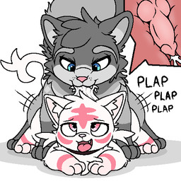 anal anal_knotting anal_penetration animal_genitalia animal_penis bite bodily_fluids canine_genitalia canine_penis cum cum_in_ass cum_inside duo ejaculation erection feral feral_on_feral feral_penetrated feral_penetrating feral_penetrating_feral from_behind_position front_view fur genital_fluids genitals grey_body grey_fur internal internal_anal knot knotted_penis knotting male male/male male_penetrated male_penetrating male_penetrating_male onomatopoeia penetration penile penile_penetration penis plap scruff_bite sex shortstack sound_effects spread_legs spreading text xenoyia game_freak nintendo pokemon kalen_(xenoyia) neku_(razuneku) canid canine generation_7_pokemon hybrid litten mammal pokemon_(species) procyonid raccoon raccoon_dog tanuki 1:1 digital_media_(artwork) low_res oekaki pawprint.ing_(artwork)