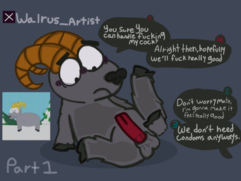 animal_genitalia animal_penis anthro balls fur genitals grey_body grey_fur hooves leg_grab male penis profanity red_penis solo text twitter_logo walrus_artist comedy_central paramount_pictures south_park twitter rammyariesgoated bighorn_sheep bovid caprine mammal sheep 4:3 english_text hi_res story