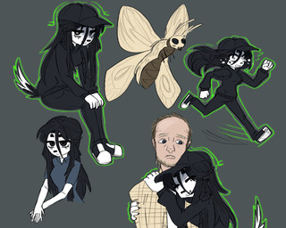 5_fingers anthro bald beard black_body black_eyebrows black_eyes black_fur black_hair black_nails black_nose bodily_fluids bottomwear breasts clothing collared_shirt colored_nails crying dipstick_tail dress_shirt duo eyebrows eyelashes eyes_closed facial_hair female fingers floppy_ears footwear fur glowing green_glow grey_background grey_eyes hair hands_on_legs hat headgear headwear hoodie hug human_on_anthro interspecies long_hair looking_at_another looking_at_viewer male markings motion_lines multicolored_body multicolored_fur mustache nails open_mouth pants pattern_clothing pattern_shirt pattern_topwear plaid plaid_clothing plaid_shirt plaid_topwear plantigrade pupils raised_arm running shirt shoes simple_background sitting size_difference smile solo tail tail_markings tears topwear two_tone_body two_tone_fur white_body white_fur white_pupils white_skin thighlordash bridgette_(thighlordash) arthropod canid canine canis domestic_dog human hunting_dog insect lepidopteran mammal moth terrier 5:4