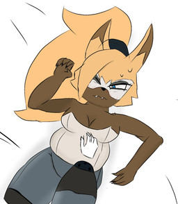 anthro bedding belly belly_rub bird's-eye_view bite biting_lip biting_own_lip blue_eyes blush blush_lines bodily_fluids bottomwear breasts brown_body claws cleavage clothed clothing disembodied_hand duo eyelashes fangs female first_person_view hair high-angle_view long_hair looking_pleasured lying medium_breasts narrowed_eyes on_back one_eye_closed pants petting ponytail self_bite slightly_chubby slightly_chubby_anthro slightly_chubby_female solo_focus submissive submissive_anthro submissive_female sweat sweatdrop tan_hair teeth topwear mateusaum idw_publishing sega sonic_the_hedgehog_(comics) sonic_the_hedgehog_(idw) sonic_the_hedgehog_(series) whisper_the_wolf canid canine canis mammal wolf 2023 digital_media_(artwork) hi_res