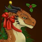 holidays male solo stripes blackaures christmas mythology drakkor dinosaur dragon dromaeosaurid mixed_breed mythological_creature mythological_scalie prehistoric_species reptile scalie theropod velociraptor 1:1 icon low_res