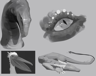 2_horns ambiguous_gender close-up eye_shot facial_scar feathers feral grey_background horn looking_down looking_up pupils scar simple_background sleeping slit_pupils white_body white_feathers shufflefur mythology avian bird dragon mythological_creature mythological_scalie pelecaniform pelican scalie headshot_portrait hi_res monochrome multiple_scenes portrait