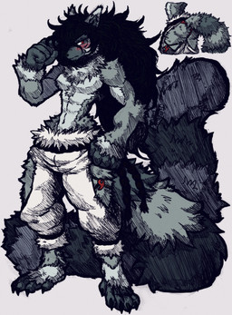 anthro arm_tuft asian_clothing beads biped black_fur_markings black_hair black_nose blush bottomwear chest_tuft clothed clothing curly_hair dipstick_ears ear_markings ear_tuft east_asian_clothing elbow_tuft facial_hair facial_tuft fluffy fluffy_body fluffy_tail fundoshi fur goatee grey_body grey_fur grey_hair hair japanese_clothing leg_tuft long_hair long_tail looking_away looking_down magatama male male_anthro multicolored_body multicolored_ears multicolored_fur multicolored_hair neck_tuft pants partially_clothed red_clothing red_eyes solo standing tail tuft underwear waist_tuft white_body white_clothing white_fur jwbash roku_(jwbash) lemur mammal primate ring-tailed_lemur strepsirrhine absurd_res hatching_(art) hi_res shaded