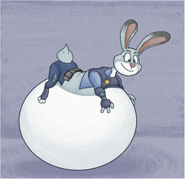 anthro belly belly_expansion big_belly border bottomwear clothing expansion female fingerless_gloves fur gloves grey_body grey_fur handwear huge_belly hyper hyper_belly immobile inflated_belly inflation lying lying_on_self on_front police police_badge police_uniform purple_eyes solo topwear uniform white_body white_border white_fur virus-20 disney zootopia judy_hopps lagomorph leporid mammal rabbit 2016 digital_media_(artwork)