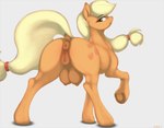 animal_genitalia anus blonde_hair brown_nipples butt cutie_mark equine_anus female female/female feral genitals green_eyes hair looking_at_viewer nipples nude puffy_anus pussy simple_background solo tail teats index_3 friendship_is_magic hasbro my_little_pony mythology applejack_(mlp) earth_pony equid equine horse mammal mythological_creature mythological_equine pony digital_media_(artwork) hi_res