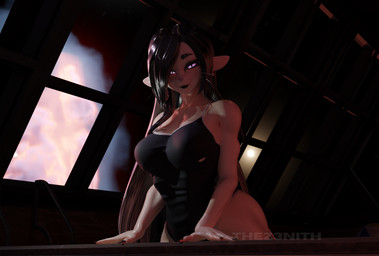big_breasts breasts clothed clothing cosmic_background female hair smile solo space space_background swimming_pool swimwear tail wet wet_body wet_hair whiskers thez3nith samzan_(modeler) voices_of_the_void alien ariral felid feline humanoid mammal 3d_(artwork) digital_media_(artwork) hi_res widescreen