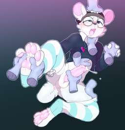 4_toes anthro anus balls beanie blush bottomless clothed clothing disembodied_hand erection eyewear feet femboy foot_fetish foot_focus foot_play fur genitals glasses hair hat headgear headwear hindpaw humanoid_genitalia humanoid_penis jewelry legwear male necklace open_mouth pawpads paws penis simple_background solo_focus teeth thigh_highs toes tongue topwear backsash snow_(snowb34r) bear mammal polar_bear ursine 2023 digital_media_(artwork)